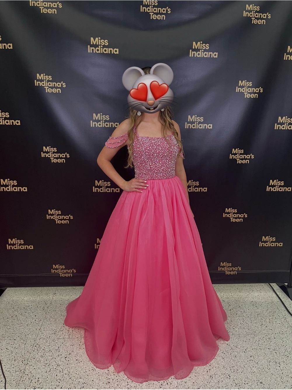 Sherri Hill Pink Beaded Off-Shoulder Ball Gown